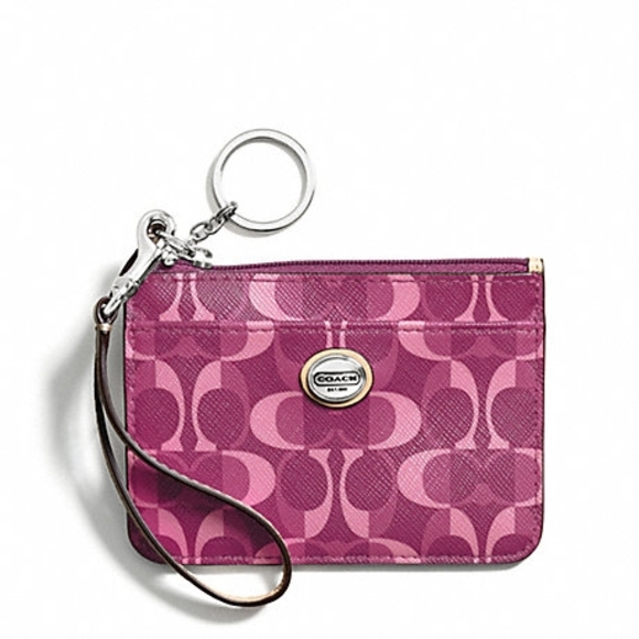 Coach Pink Wristlet Keychain - Picture 1 of 12